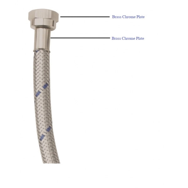 PIXO สายถักน้ำดีชักโครกสแตนเลส รุ่น SC-T 16 ขนาด 1/2x5/8x16 นิ้ว