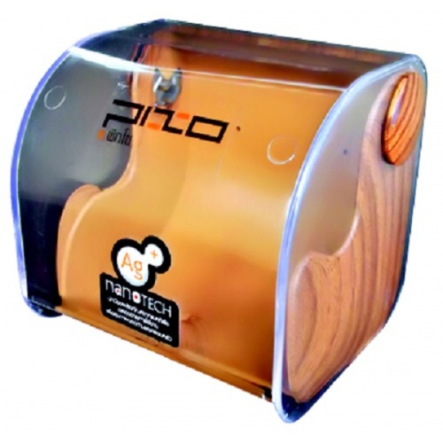 PIXO กล่องใส่กระดาษชำระม้วนเล็ก รุ่น FS 032 ขนาด 12.5x14.4 ซม. สีลายไม้สัก