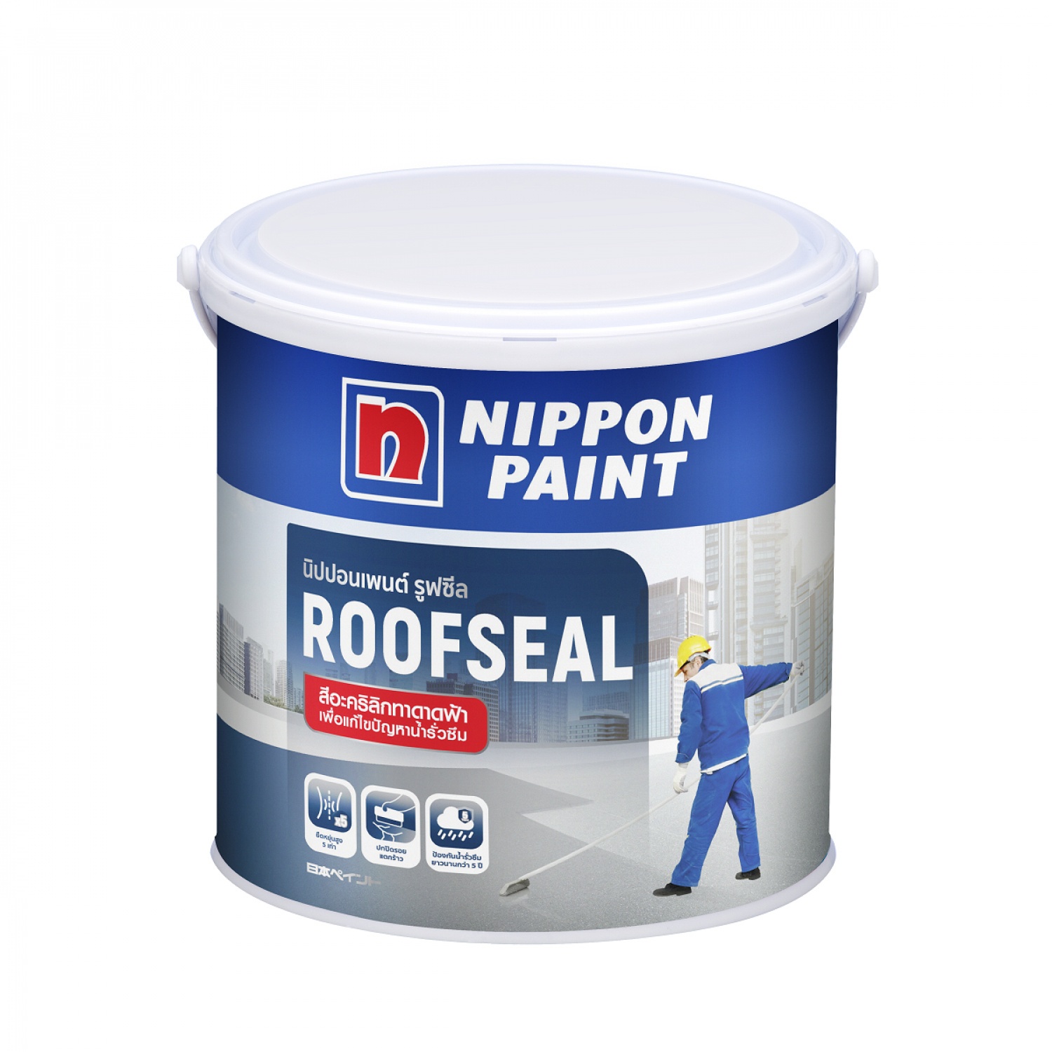 NIPPON PAINT ROOFSEAL อะคริลิกกันซึม ขนาด 4 กิโลกรัม สีเขียว