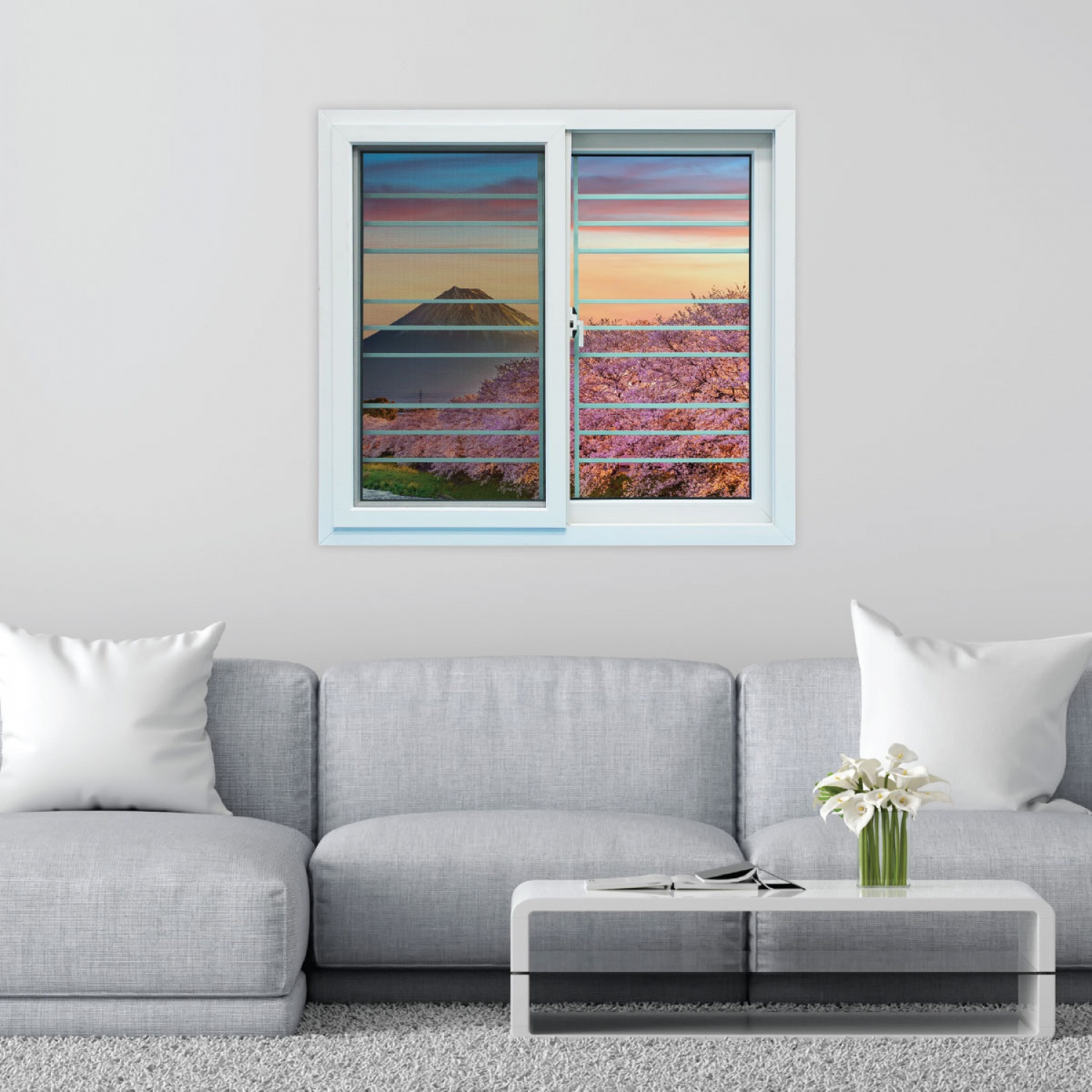 WELLINGTAN (TK) หน้าต่าง UPVC S-S มุ้ง  พร้อมเหล็กดัด 120x110 ซม.