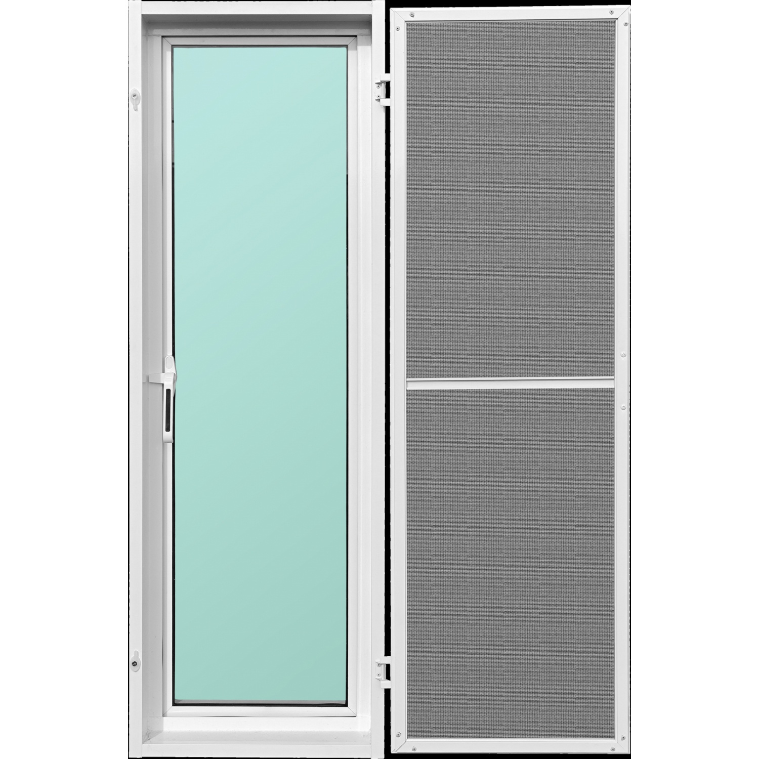 WELLINGTAN (LIKE) หน้าต่างอะลูมิเนียมบานเปิด  สีขาว  40x120 ซม. พร้อมมุ้ง