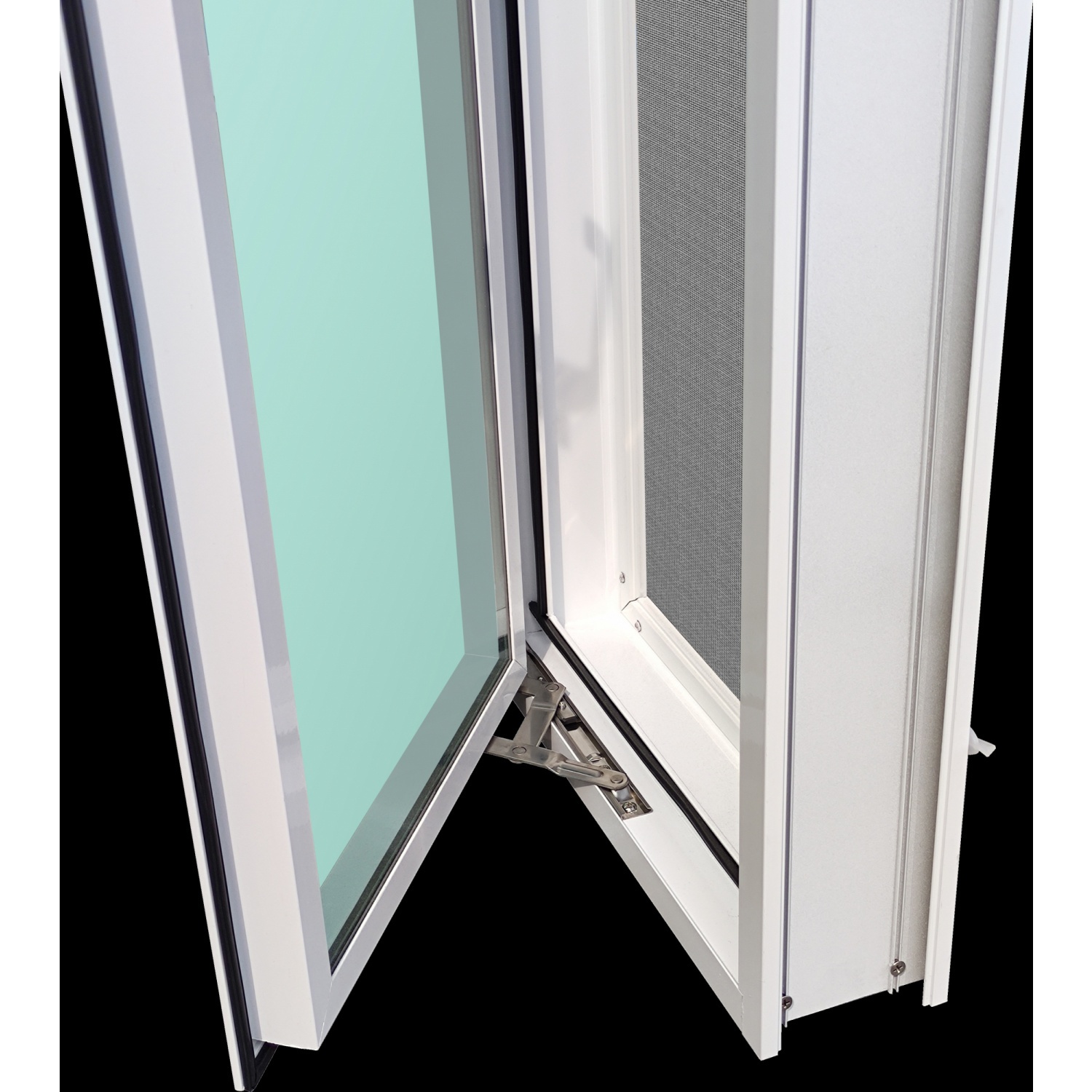 WELLINGTAN (LIKE) หน้าต่างอะลูมิเนียมบานเปิด  สีขาว  40x120 ซม. พร้อมมุ้ง