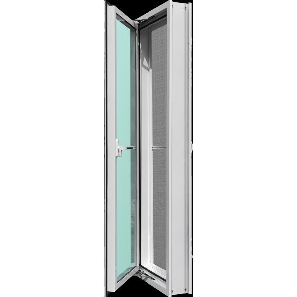 WELLINGTAN (LIKE) หน้าต่างอะลูมิเนียมบานเปิด  สีขาว  40x120 ซม. พร้อมมุ้ง