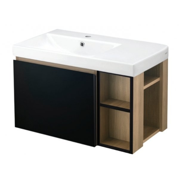 COTTO ตู้ใต้อ่างล้างหน้าแบบแขวนผนัง V00647BK สำหรับอ่าง SOULNICE C00647