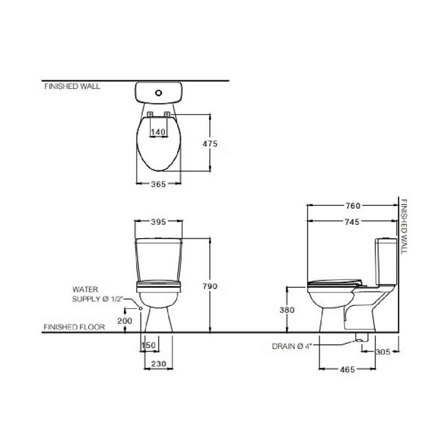 Cotto สุขภัณฑ์สองชิ้น 4.5 ลิตร รุ่น BB C13447