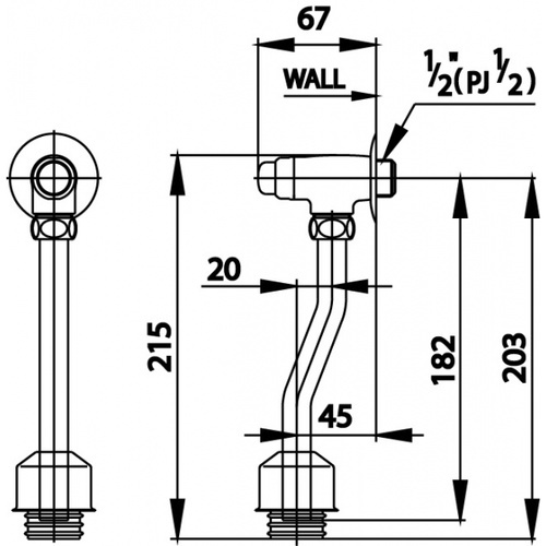 Cotto ฟลัชวาล์วโถปัสสาวะแบบกด ท่อโค้ง รุ่น CT471SS(HM)