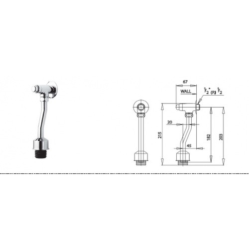 Cotto ฟลัชวาล์วโถปัสสาวะแบบกด ท่อโค้ง รุ่น CT471SS(HM)