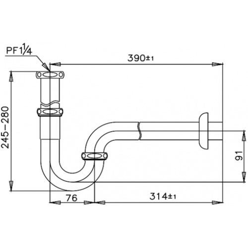 Cotto ท่อน้ำทิ้ง P-trap ทองเหลือง รุ่น CT683AX(HM)