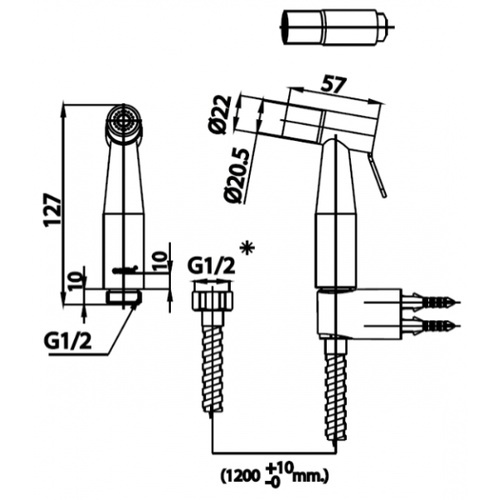 Cotto ชุดสายชำระสแตนเลส รุ่น CT9902#SA(HM)   สีโครเมียม