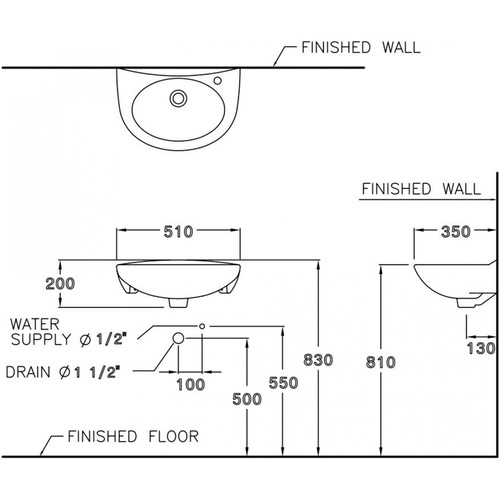 Cotto อ่างล้างหน้าแบบแขวน **ไม่รวมก๊อกน้ำ** รุ่น แอนนี่ C-005
