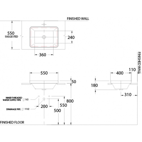 Cotto อ่างล้างหน้าวางบนเคาน์เตอร์ก๊อกนอกอ่าง รุ่น ซิมพลีโมดิช C001017