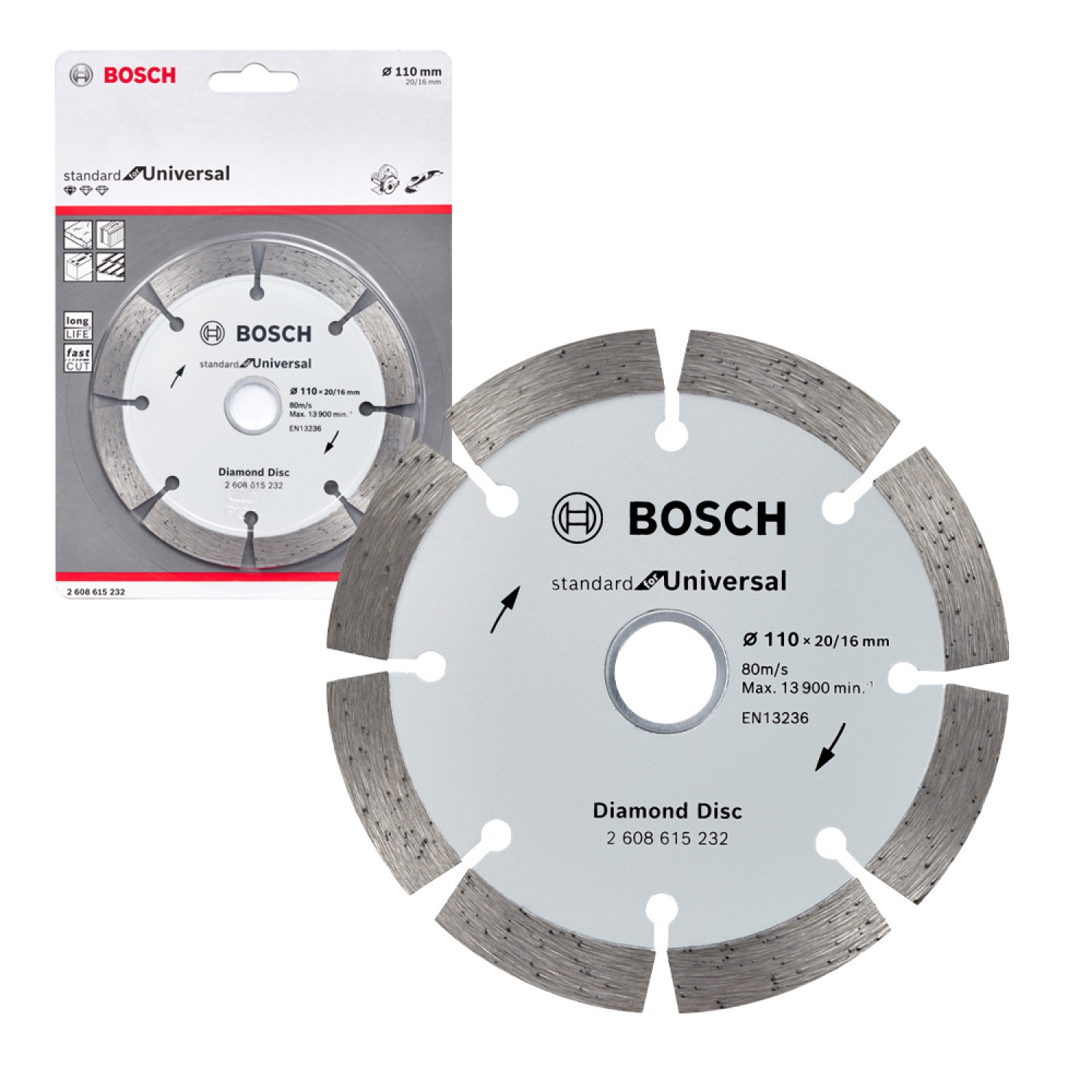 BOSCH ใบเพชร 4 นิ้ว ตัดคอนกรีต (110mm) รุ่น Shark Diamond #232