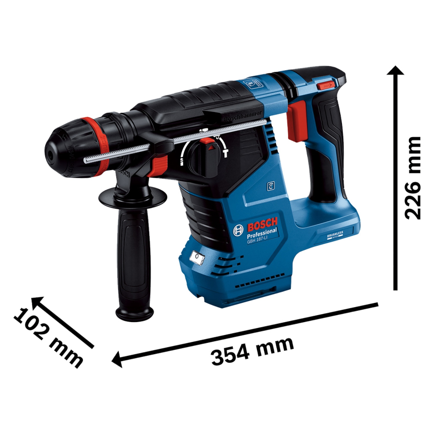 BOSCH สว่านโรตารี่ไร้สาย 1Chuck BL 18V รุ่น GBH187-Li (เฉพาะเครื่อง)