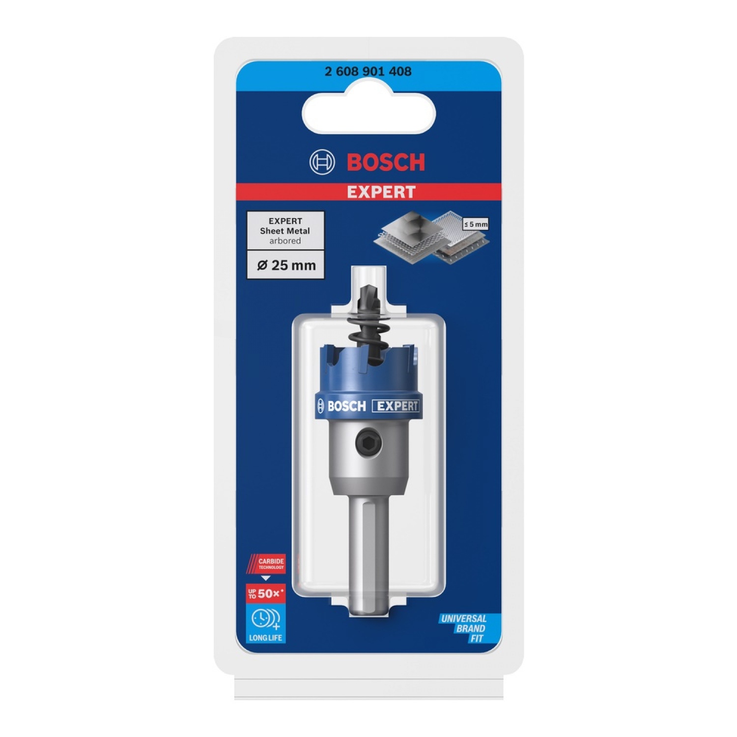 BOSCH โฮลซอว์ เจาะสเตนเลส/เหล็ก TCT ขนาด 25 mm. รุ่น Expert
