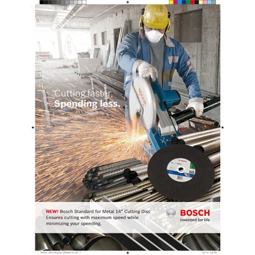 BOSCH ใบไฟเบอร์ ตัดเร็ว 14 นิ้ว 355x2.8x25.4 mm #378