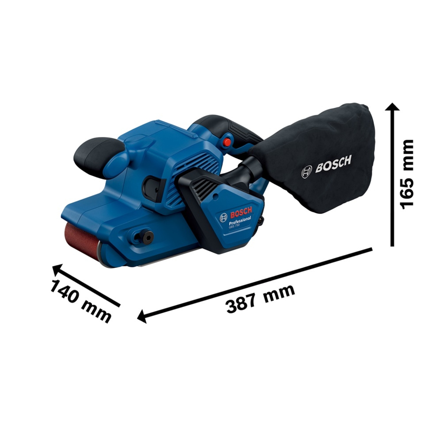 BOSCH เครื่องขัดกระดาษทรายสายพาน รุ่น GBS 750