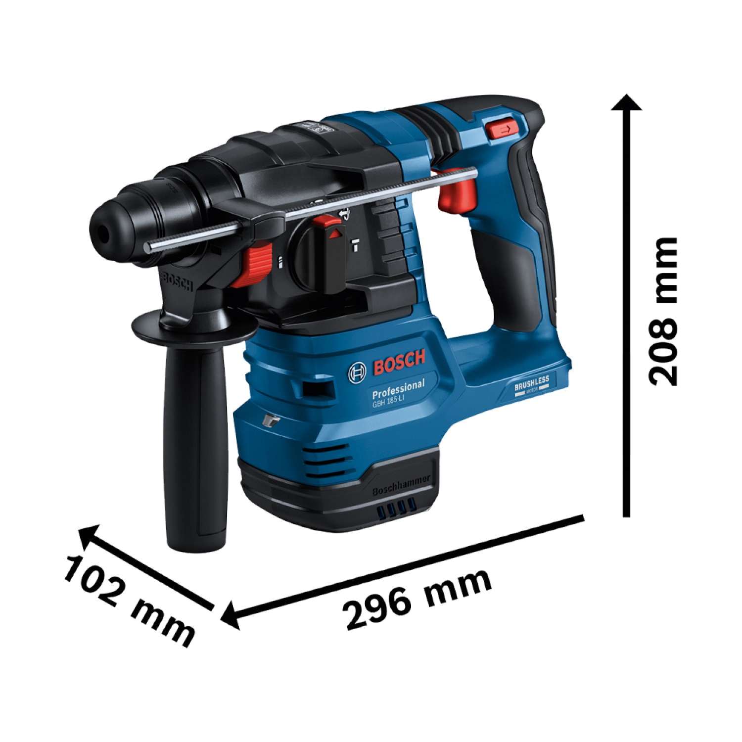 BOSCH สว่านโรตารี่ไร้สาย 18V Brushless รุ่น GBH185-Li (เฉพาะเครื่อง)