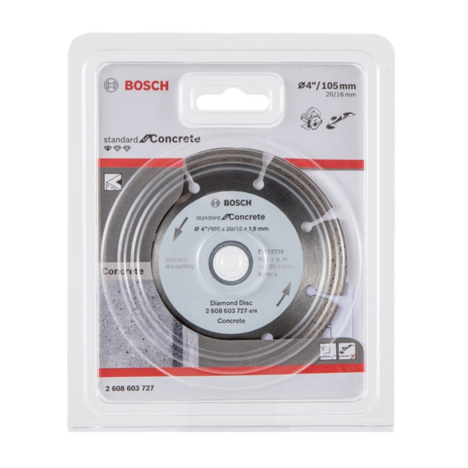 BOSCH ใบเพชรตัดคอนกรีต 4นิ้ว Standard #727