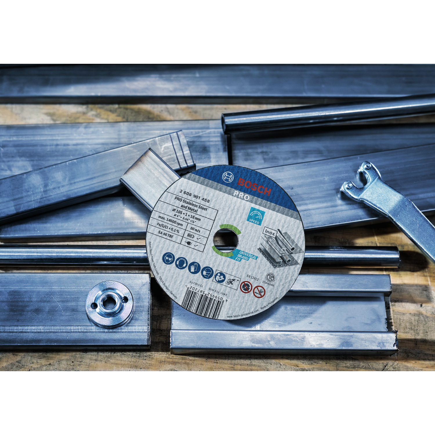 BOSCH ใบตัดสเตนเลส  4นิ้วx1.0x16mm #468