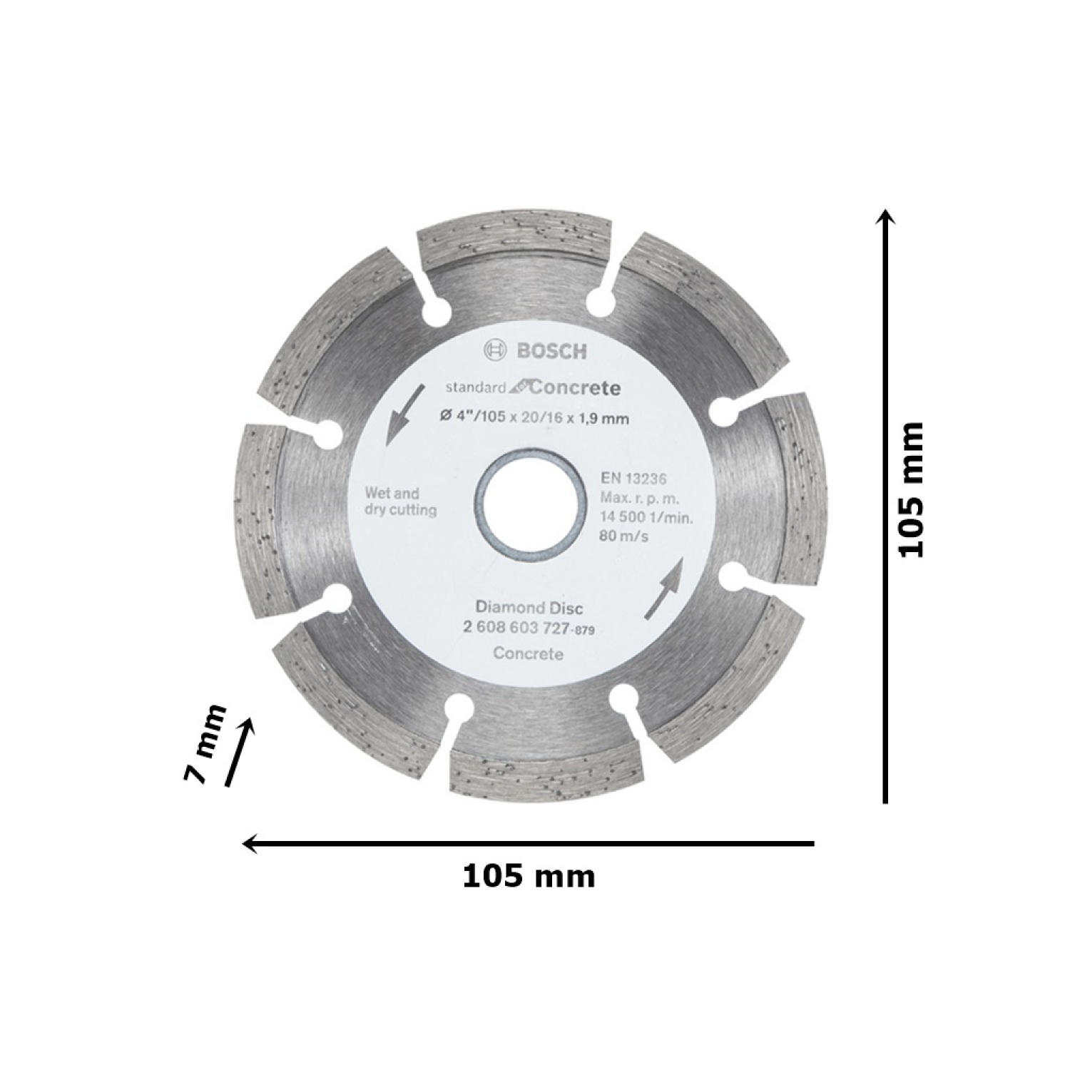 BOSCH ใบเพชรตัดคอนกรีต 4นิ้ว Standard #727