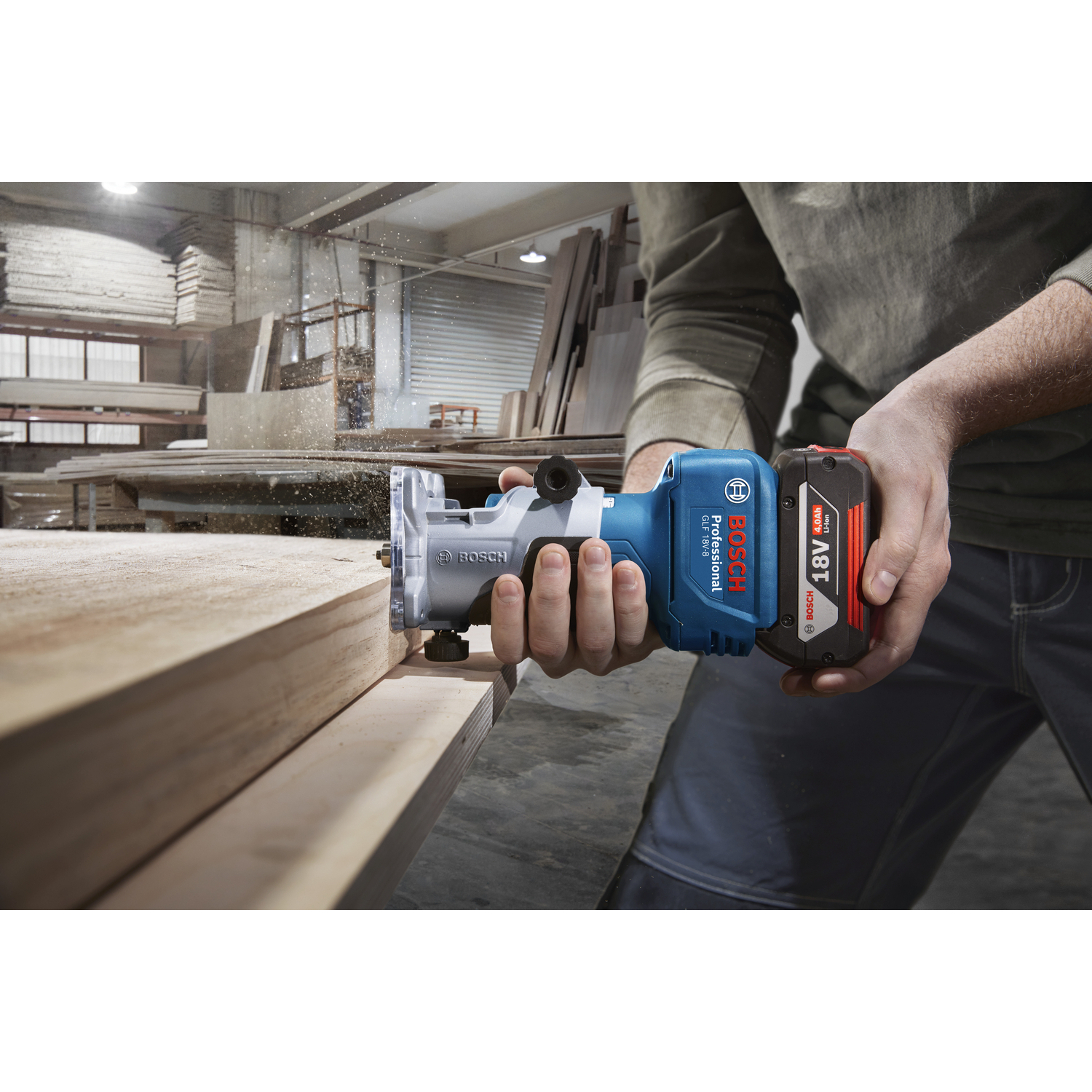 BOSCH เครื่องเร้าท์เตอร์ไร้สาย 18V BL รุ่น GLF18V-8 (เฉพาะเครื่อง)