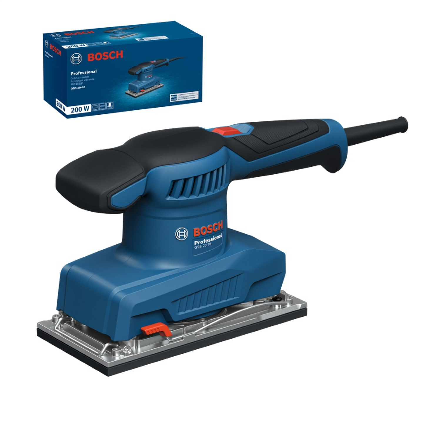 BOSCH เครื่องขัดกระดาษทราย ทรงเหลี่ยม รุ่น GSS 20-18 (New)