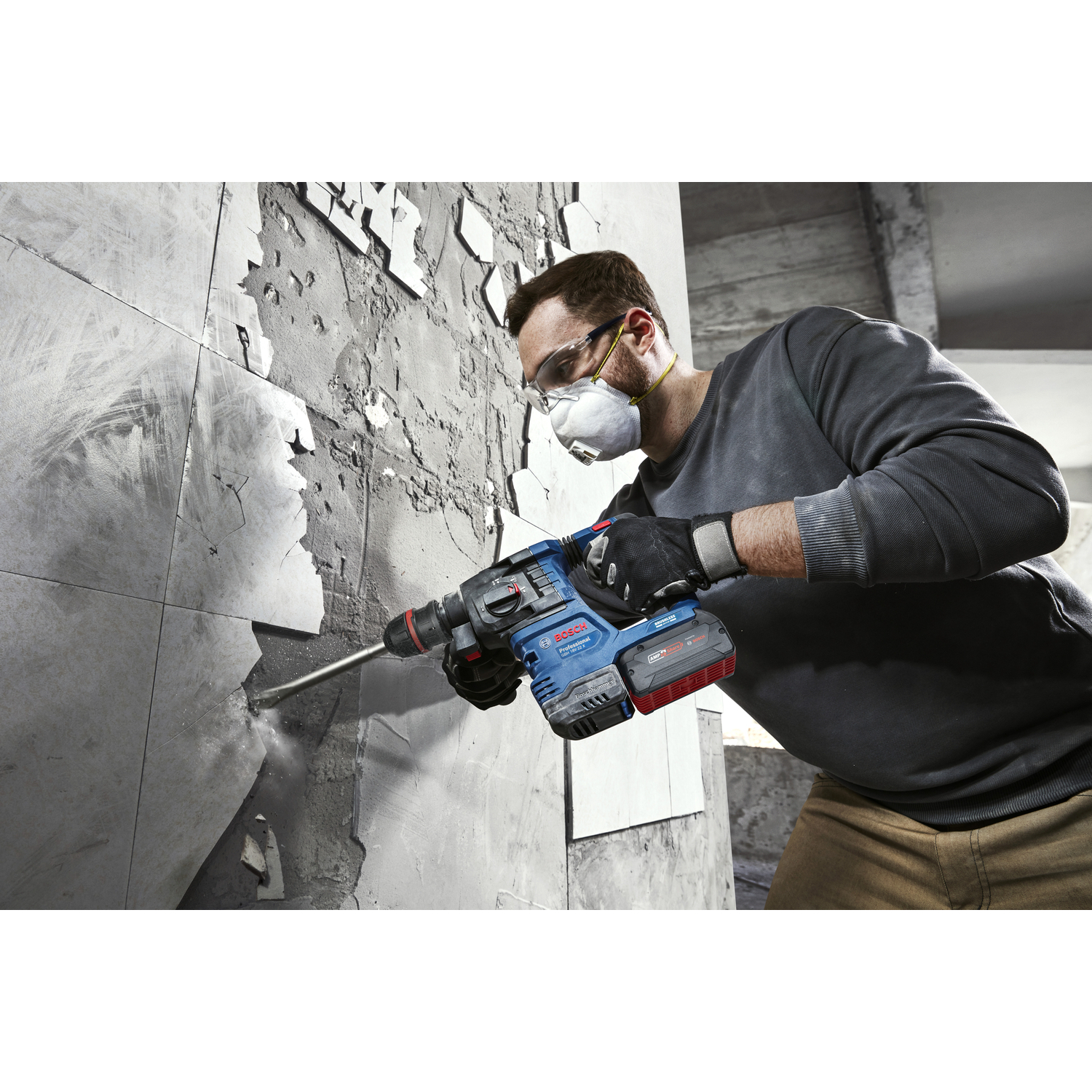 BOSCH สว่านโรตารี่ไร้สาย 18V 22mm 1Chuck รุ่น GBH18V-22X (เฉพาะเครื่อง)