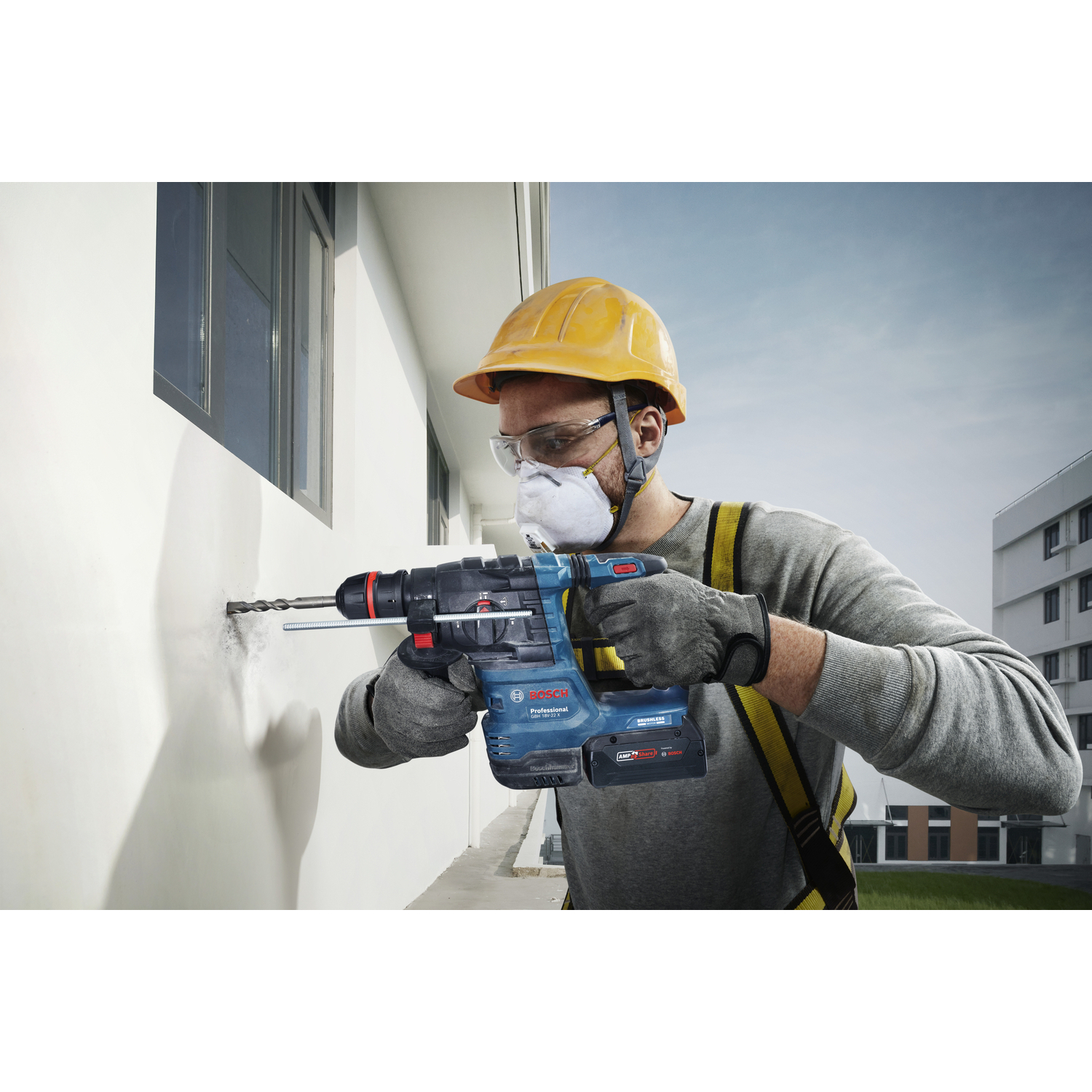 BOSCH สว่านโรตารี่ไร้สาย 18V 22mm 1Chuck รุ่น GBH18V-22X (เฉพาะเครื่อง)