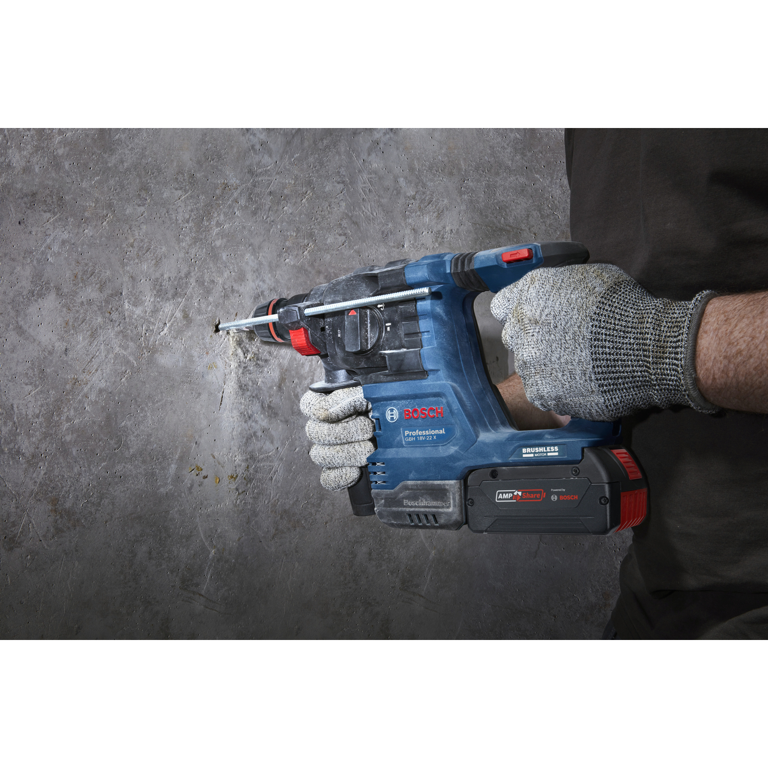 BOSCH สว่านโรตารี่ไร้สาย 18V 22mm 1Chuck รุ่น GBH18V-22X (เฉพาะเครื่อง)