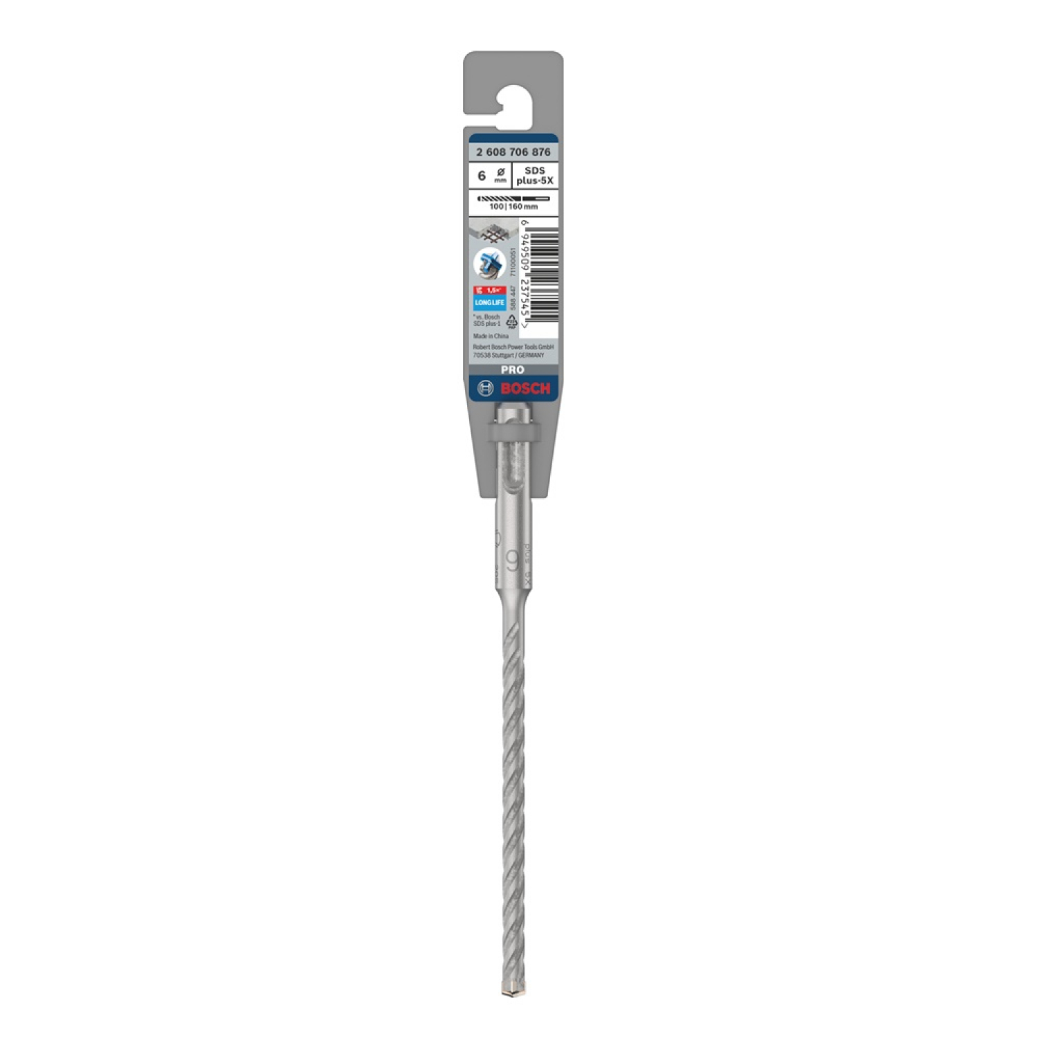 BOSCH ดอกสว่านโรตารี่ SDS Plus-Pro 5X ขนาด 6x160mm.