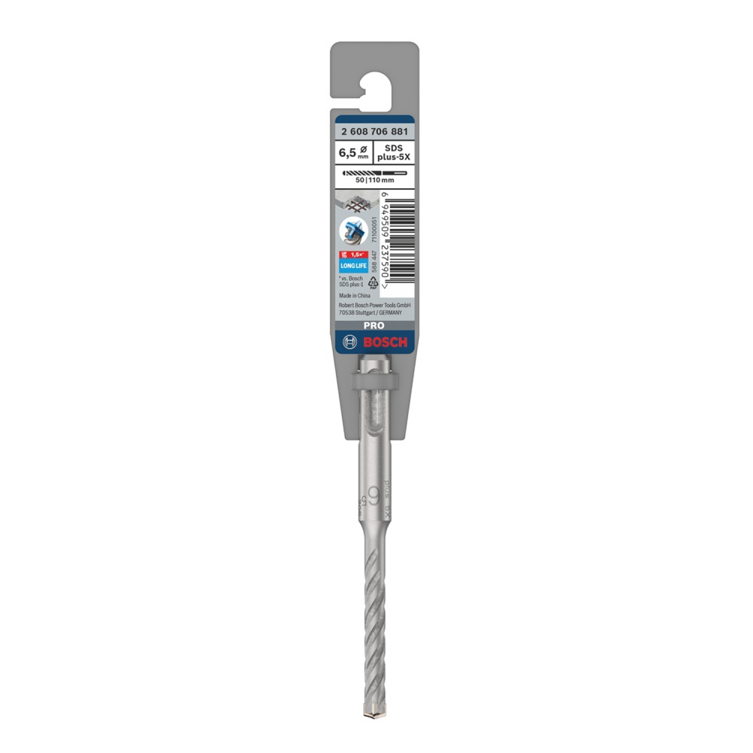 BOSCH ดอกสว่านโรตารี่ SDS Plus-Pro 5X ขนาด 6.5x110mm.