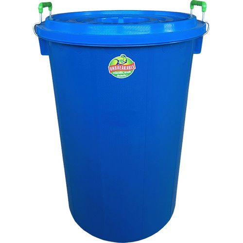 BIGONE ถังใส่น้ำพร้อมฝา แบบามาตรฐาน 80 ลิตร ขนาด 51x51x67ซม. สีน้ำงิน