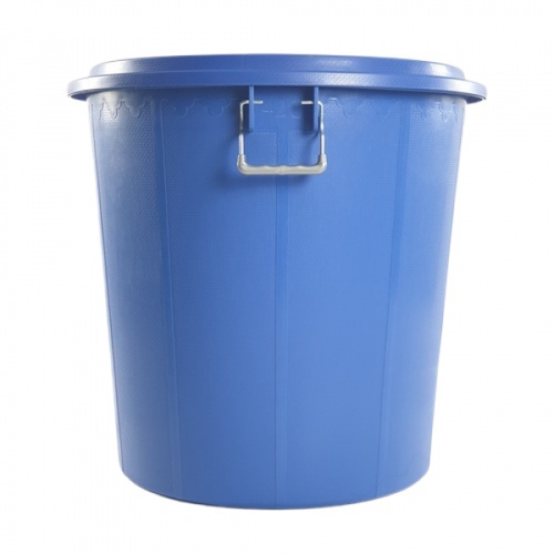 BIGONE ถังใส่น้ำพร้อมฝา ทรงอ้วน 160 ลิตร ขนาด 68x68x67 ซม. สีน้ำเงิน
