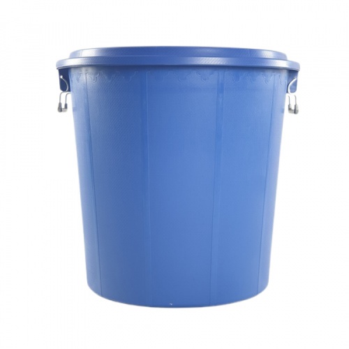 BIGONE ถังใส่น้ำพร้อมฝา ทรงอ้วน 160 ลิตร ขนาด 68x68x67 ซม. สีน้ำเงิน