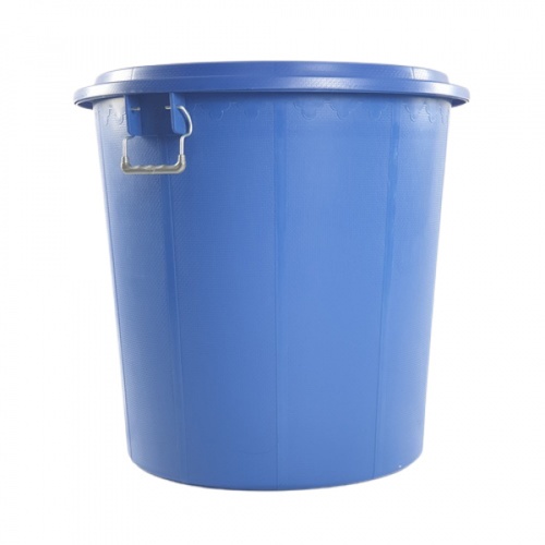 BIGONE ถังใส่น้ำพร้อมฝา ทรงอ้วน 160 ลิตร ขนาด 68x68x67 ซม. สีน้ำเงิน