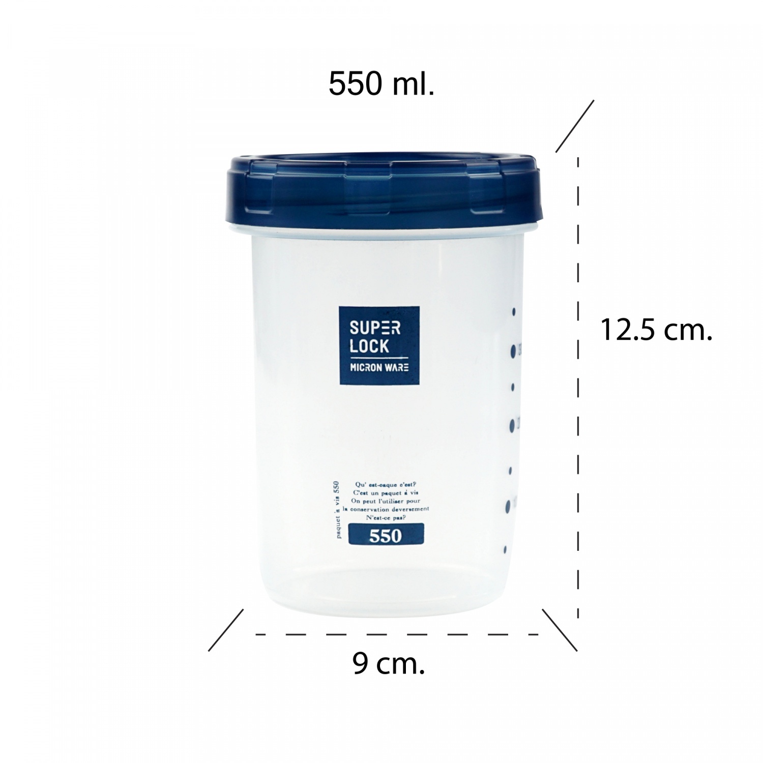 MICRONWARE ขวดโหล 550 ml.พร้อมช้อน #9633