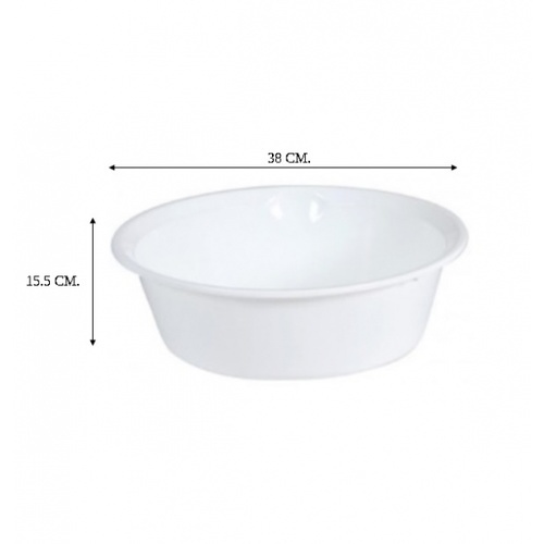 GOME กะละมังกลม 40 ซม.ขนาด 38x38x15.5 ซม. สีขาว