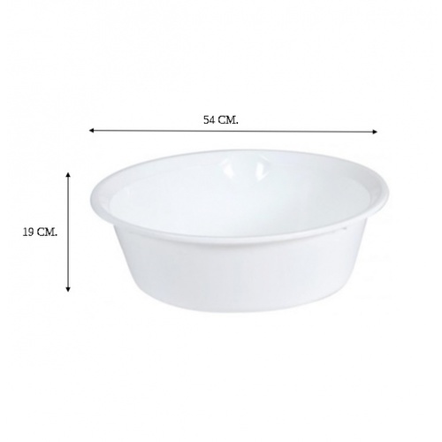 GOME กะละมังกลม 55 ซม.ขนาด 54x54x19 ซม. สีขาว