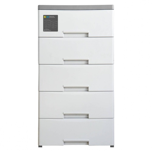 GOME ตู้ลิ้นชักท็อปพลาสติกโครงทึบ  5 ชั้น 59x40x111.8ซม.รุ่น 5835 สีขาว