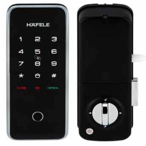 HAFELE ดิจิตอล ER5100 ขอบสีเงินด้าน รุ่น 499.56.235 สีดำด้าน 