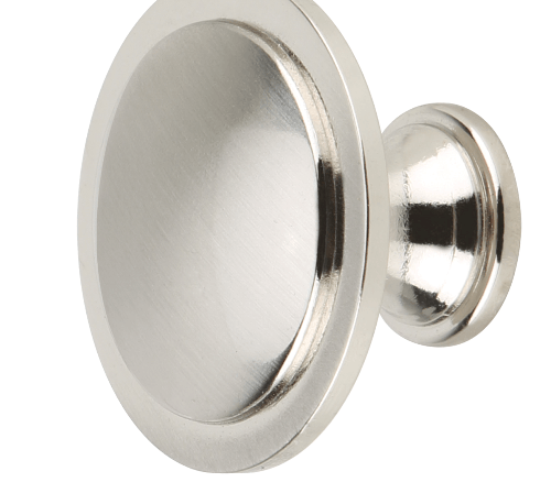 HAFELE ปุ่มจับเฟอร์นิเจอร์ซิงค์อัลลอยด์ 481.01.465 ขนาด 32x22 มม. สีนิกเกิ้ลปัดด้าน