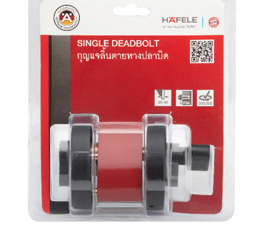 HAFELE กุญแจลิ้นตาย 1 ด้าน สเตนเลส-304 รุ่น 489.10.573 สีดำด้าน