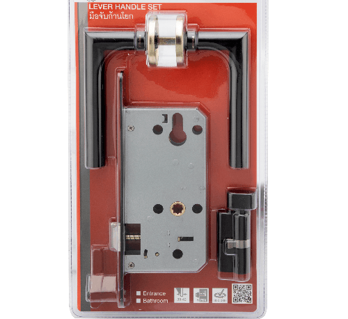 HAFELE ชุดมือจับก้านโยกห้องน้ำ ระบบมอร์ทิสล็อกสเตนเลส รุ่น 499.10.135 สีดำด้าน