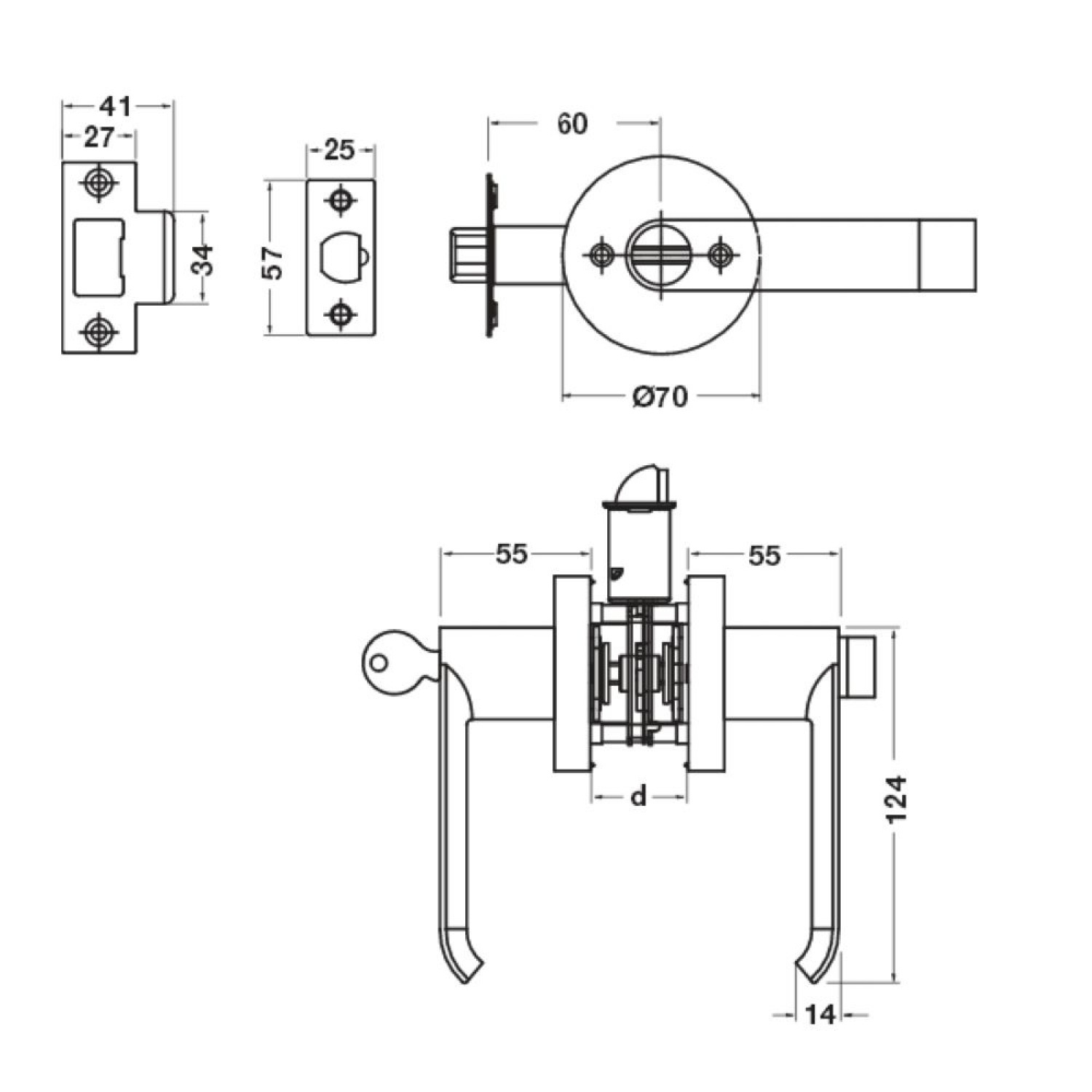 HAFELE ลูกบิดก้านโยกห้องน้ำ 489.10.737 สีดำ