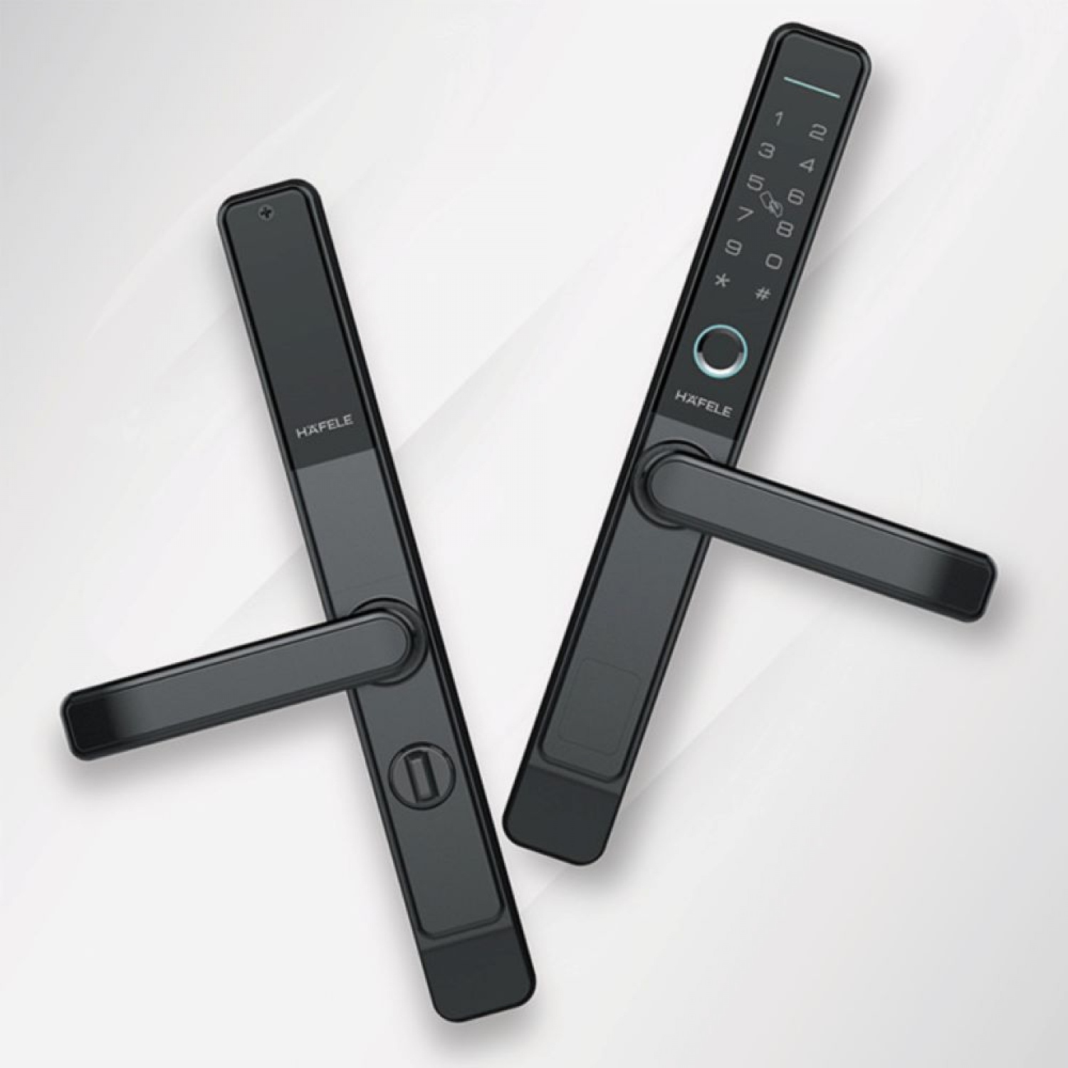 HAFELE ชุดล็อคประตูดิจิตอล DL6600 เฟรมแคบสำหรับประตูบานเปิด 499.21.196 สีดำ