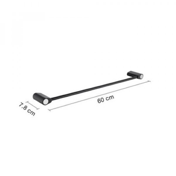 HAFELE ราวเดี่ยวพร้อมขอแขวน 485.80.006 สีดำ