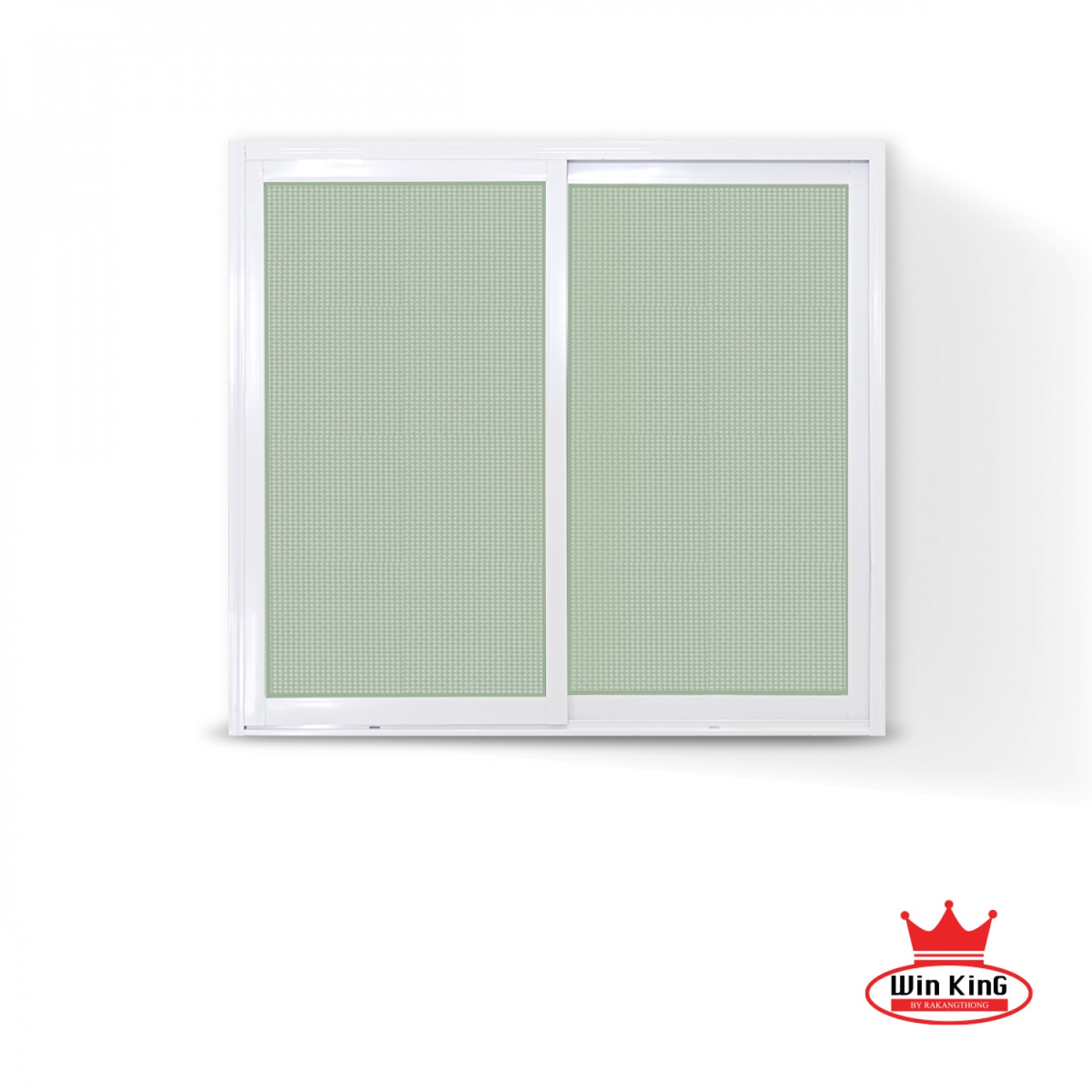 WELLINGTAN หน้าต่างอะลูมิเนียม บานเลื่อน SS 120x110ซม. สีขาว พร้อมมุ้ง