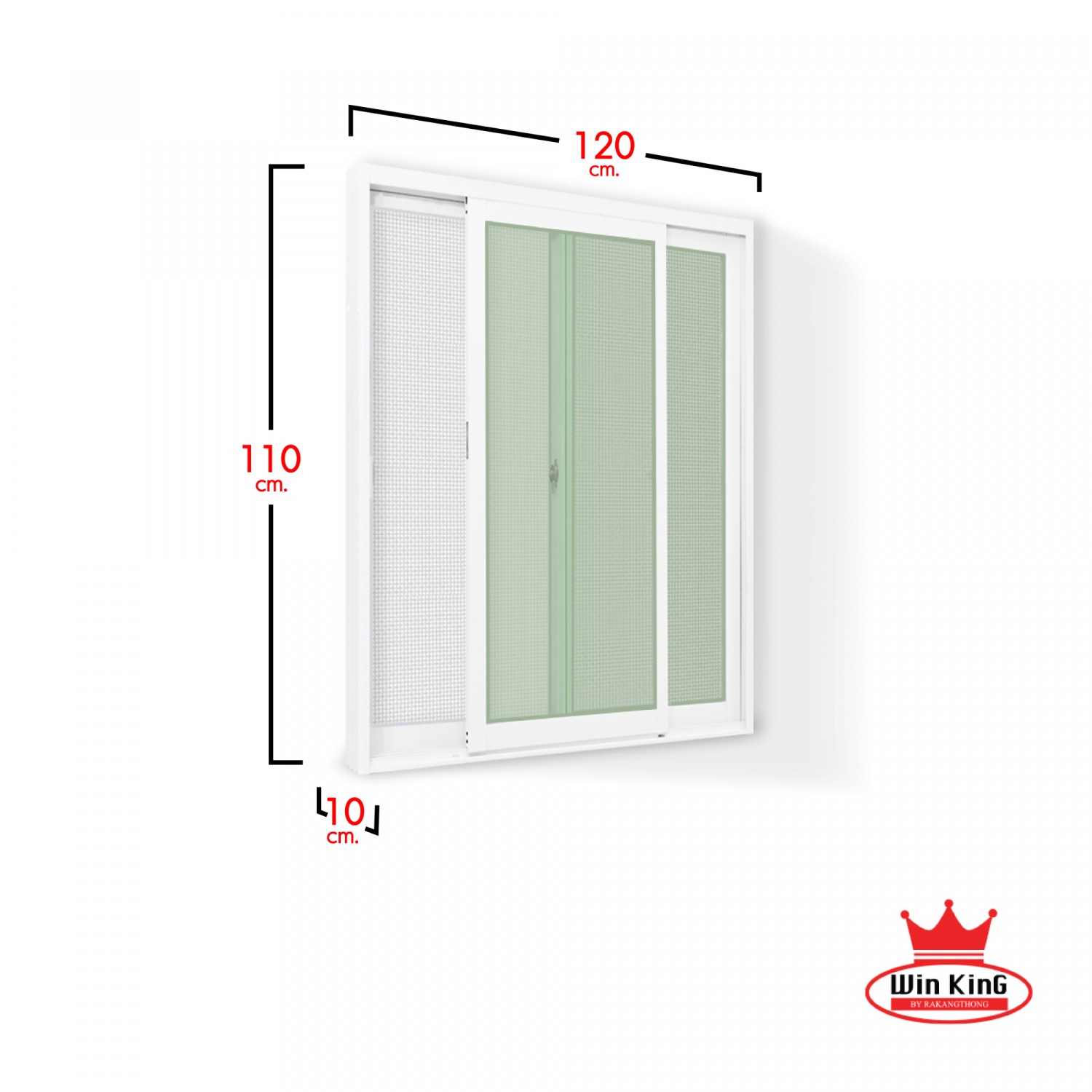 WELLINGTAN หน้าต่างอะลูมิเนียม บานเลื่อน SS 120x110ซม. สีขาว พร้อมมุ้ง