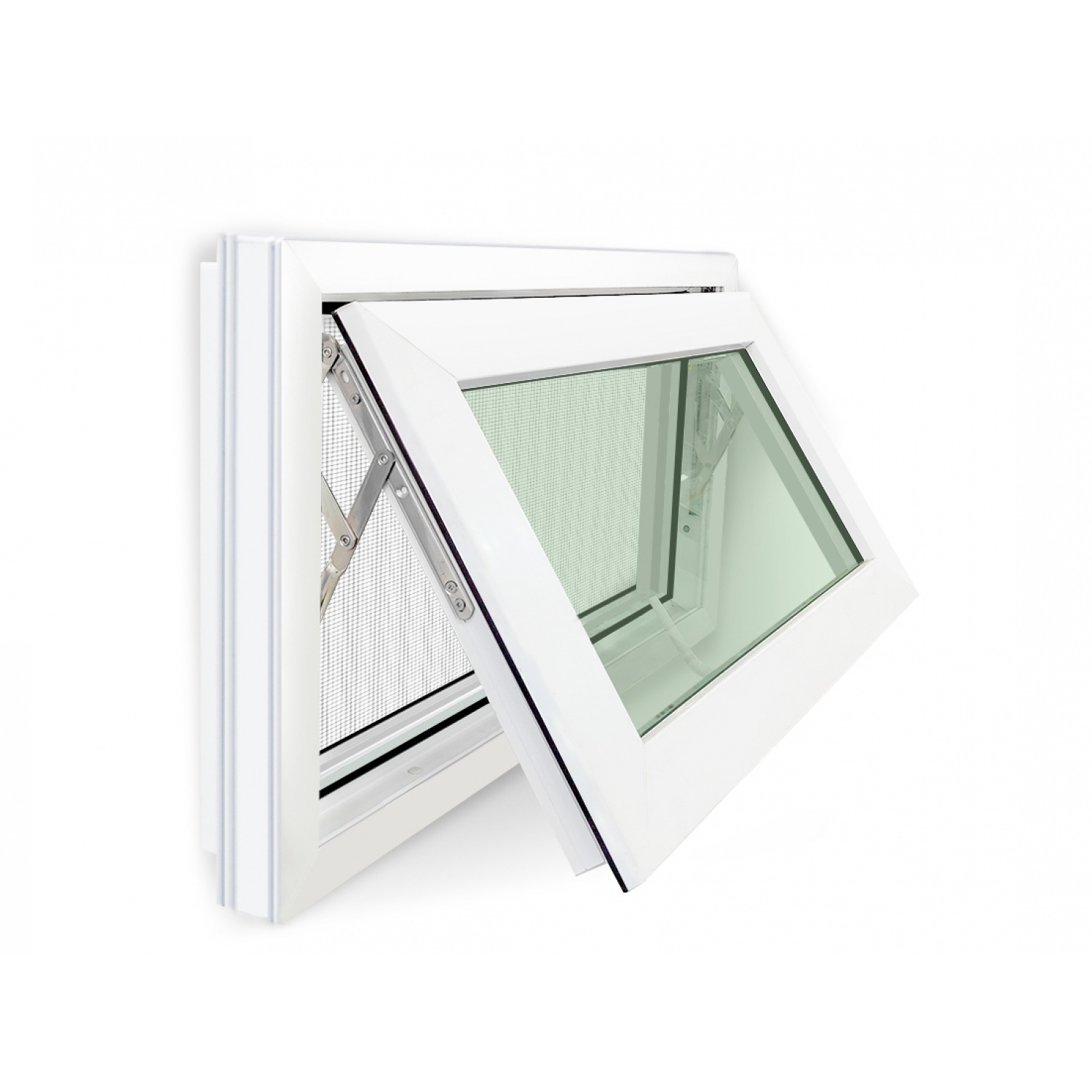 RAKANGTHONG หน้าต่างบานกระทุ้งอลูมิเนียม 80x50 cm. สีขาว