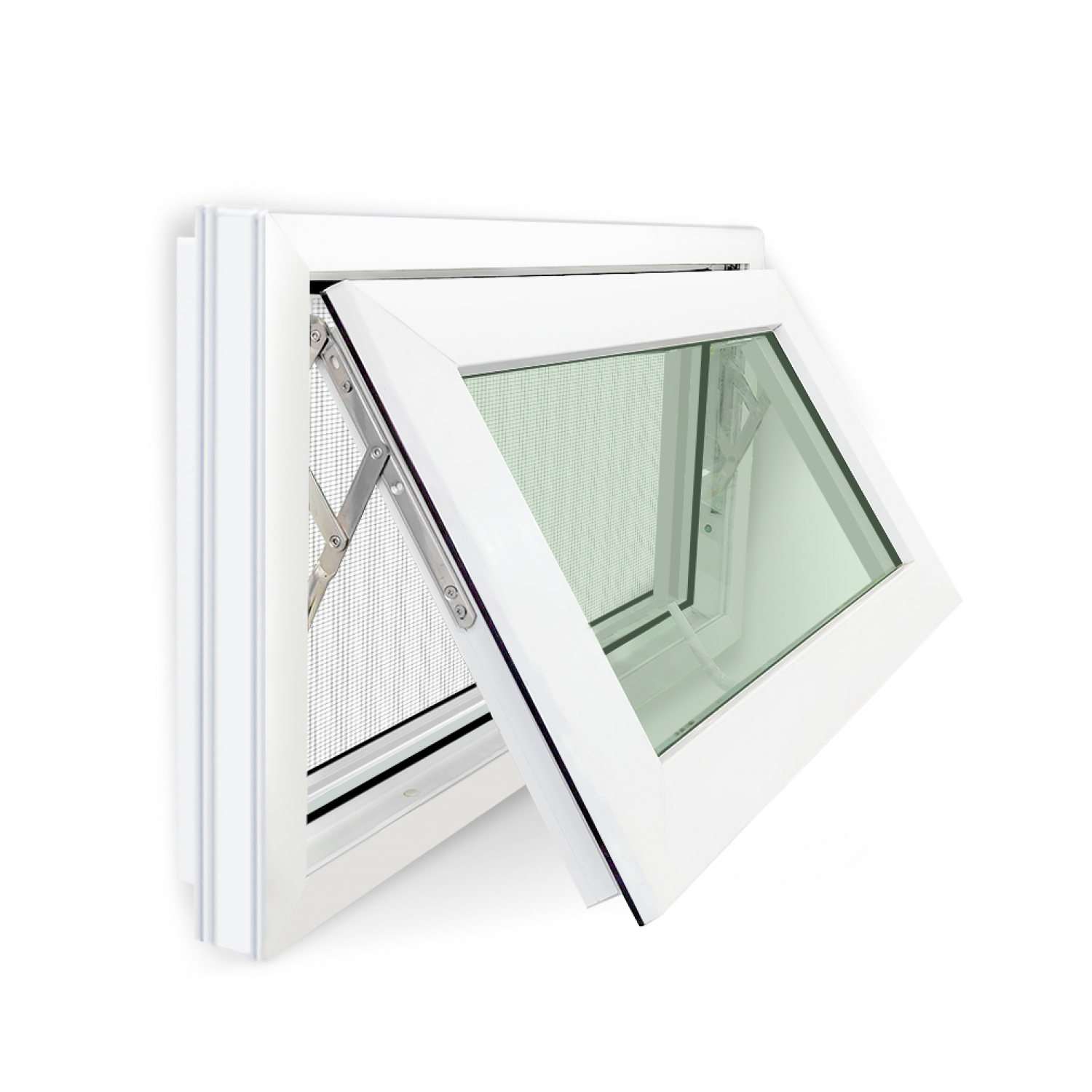RAKANGTHONG หน้าต่างบานกระทุ้ง UPVC 80x50 cm. สีขาว